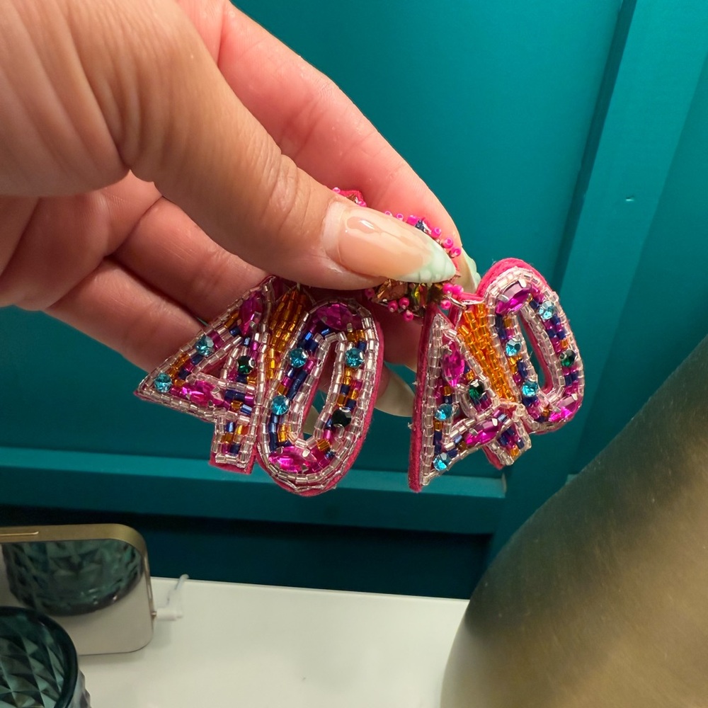 Vibrant Pink and Multicolor Beaded Earrings